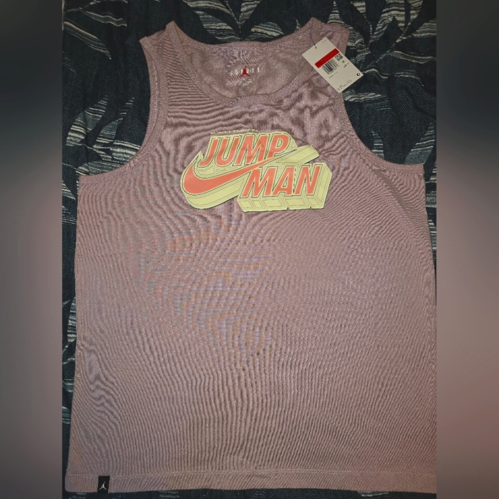 Jumpman Lilac Tank Top With Pink Nike Swish